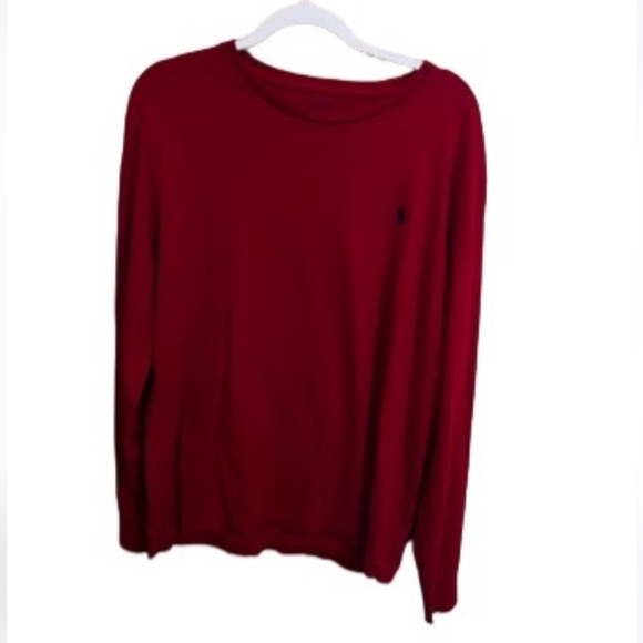 Polo Ralph Lauren Other - Polo by Ralph Lauren Red Long Sleeve Cotton Tee Preppy Comfy Casual Size L